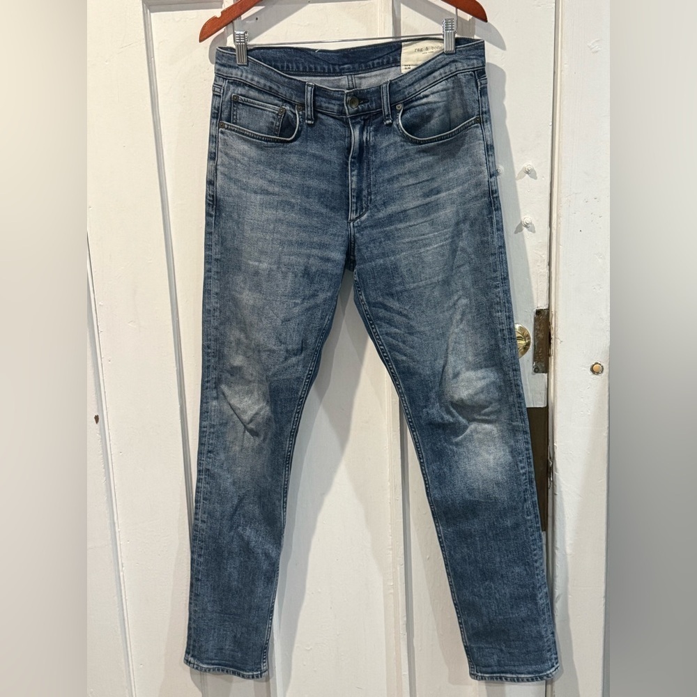 rag & bone Men's Washed Blue Slim Jeans